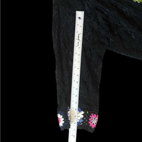 Black Crochet Cardigan with Multicolor Accents - Picture 4 of 6